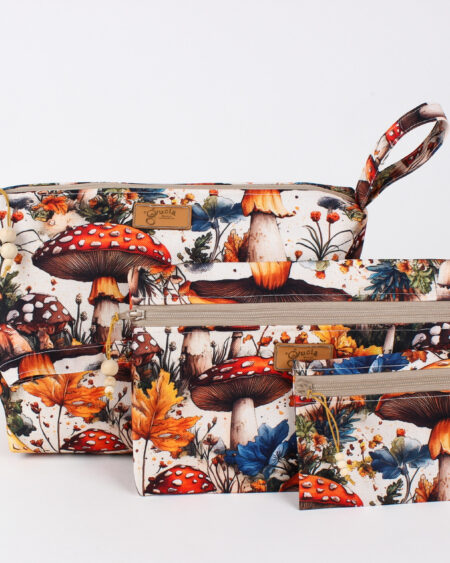 Komplet 3 kosmetyczek Muchomory