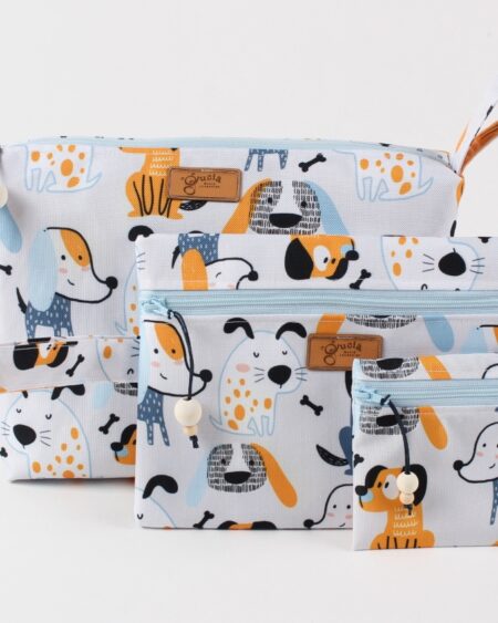 Komplet 3 kosmetyczek wodoodpornych PIESKI