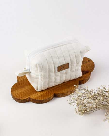 Lniana kosmetyczka box z zamkiem