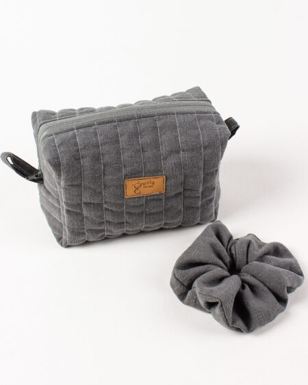 Lniana kosmetyczka box + gumka scrunchie