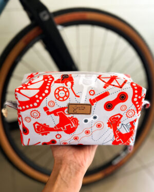 Męska kosmetyczka wodoodporna z motywem rowerowym i odpinaną zawieszką