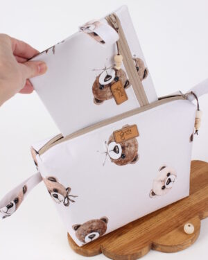 Komplet 3 kosmetyczek wodoodpornych RETRO MISIE