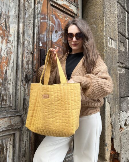 Torba lniana tote bag, torba na codzienne sprawunki