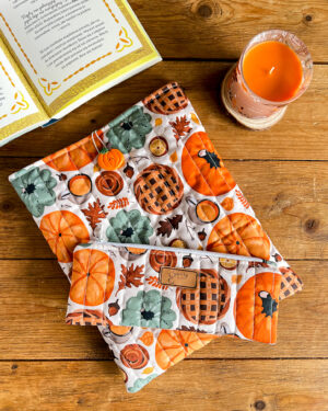 Zestaw jesienny – otulacz na książkę + piórnik