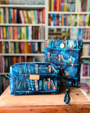 Kosmetyczka i pokrowiec na książkę - jesienny komplet