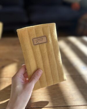 Etui na telefon z lnu - musztarda